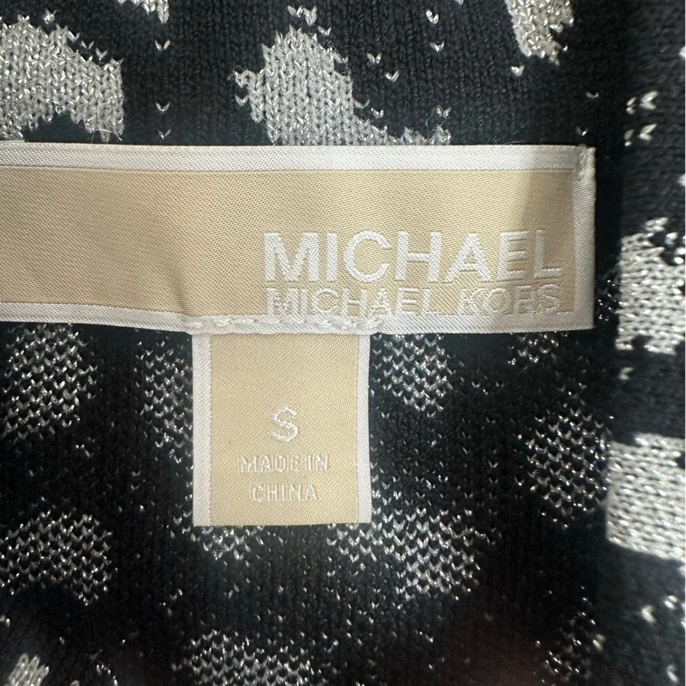 Michael Kors Metallic Cheetah-Print Dress - Black size S - Picture 2 of 12